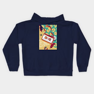 drawing 90s cassette vintage Kids Hoodie